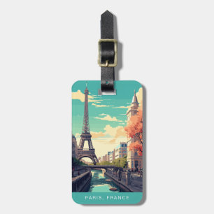 Paris France Travel Luggage Tag