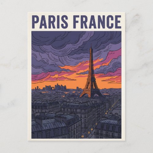 Paris France Travel  Postcard