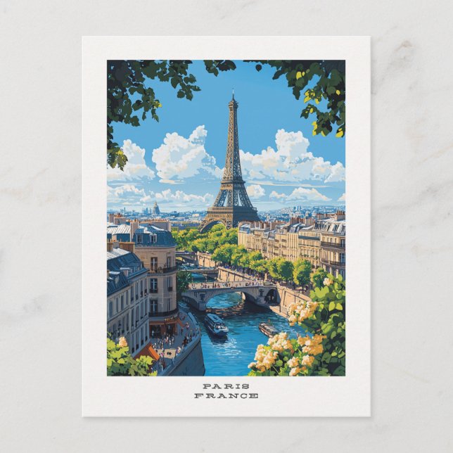 Paris France Travel Postcard (Front)