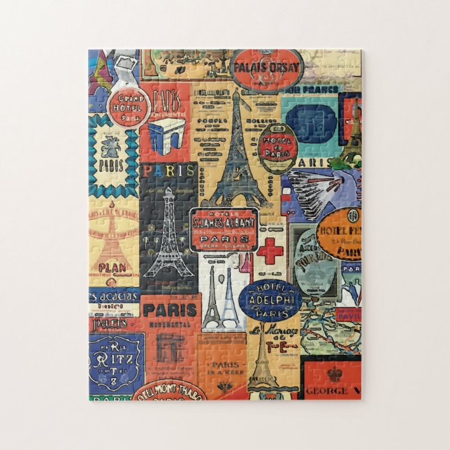 Paris, France travel stickers Jigsaw Puzzle (Vertical)