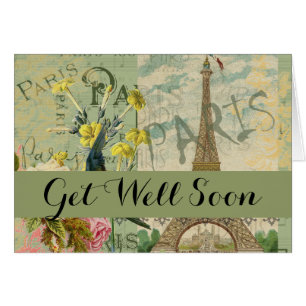 Paris France Travel Vintage Antique Art Painting