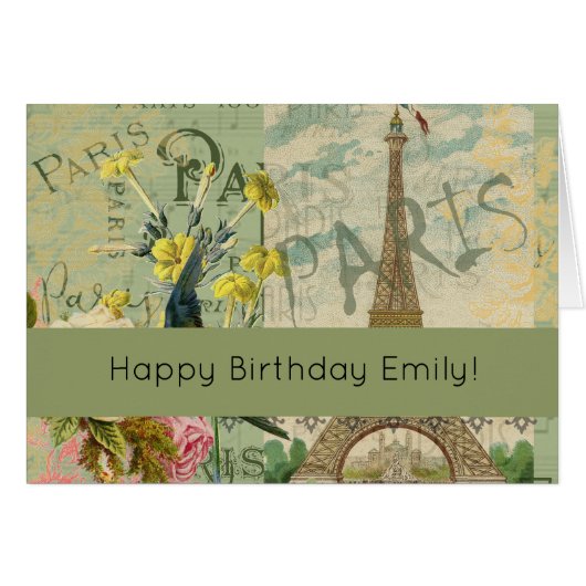 Paris France Travel Vintage Antique Art Painting (Front Horizontal)