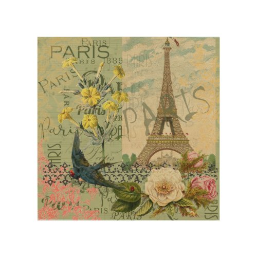 Paris France Travel Vintage Antique Art Painting
