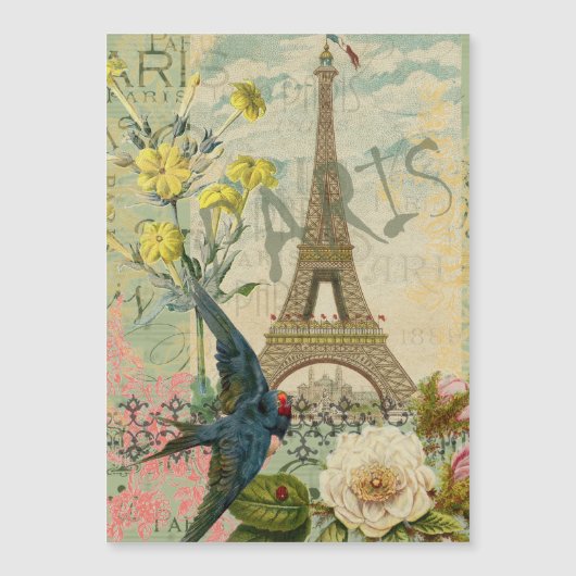 Paris France Travel Vintage Antique Art Painting (Front)