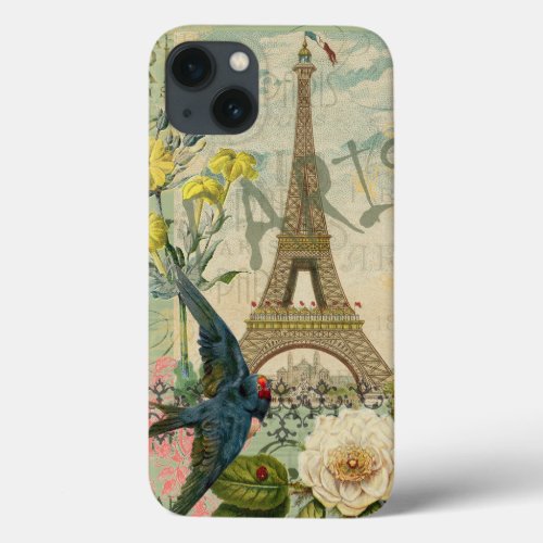 Paris France Travel Vintage Antique Art Painting iPhone 13 Case