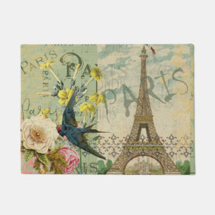 Paris France Travel Vintage Antique Art Painting Doormat