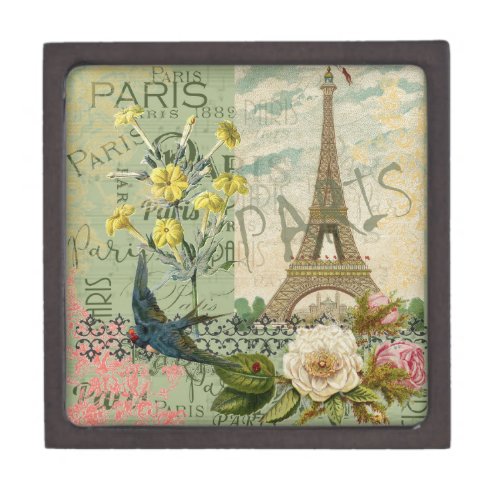 Paris France Travel Vintage Antique Art Painting Gift Box