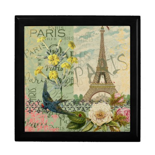 Paris France Travel Vintage Antique Art Painting Gift Box