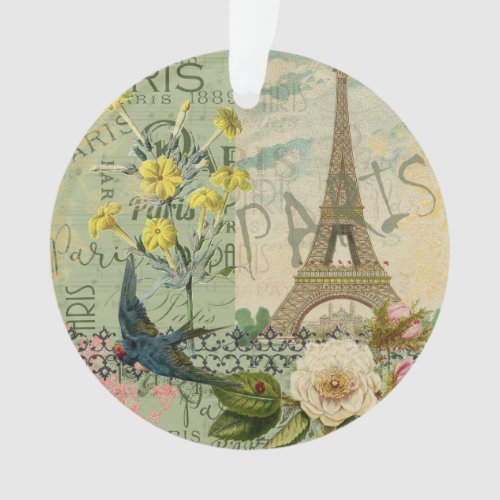 Paris France Travel Vintage Antique Art Painting Ornament