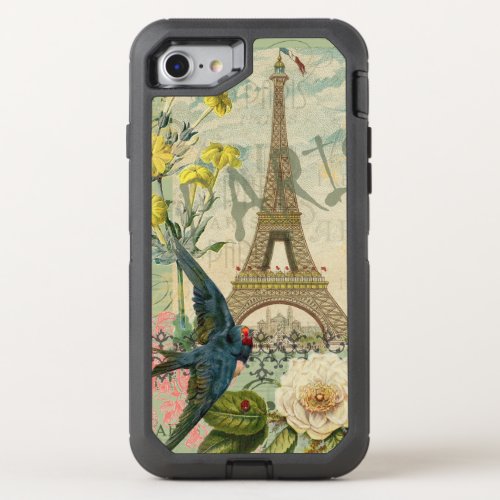 Paris France Travel Vintage Antique Art Painting OtterBox Defender iPhone SE87 Case