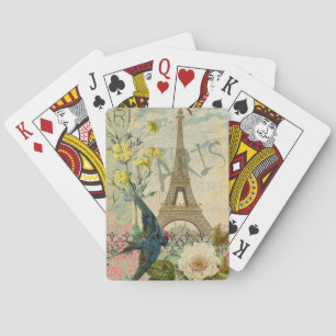 Paris France Travel Vintage Antique Art Painting Poker Cards
