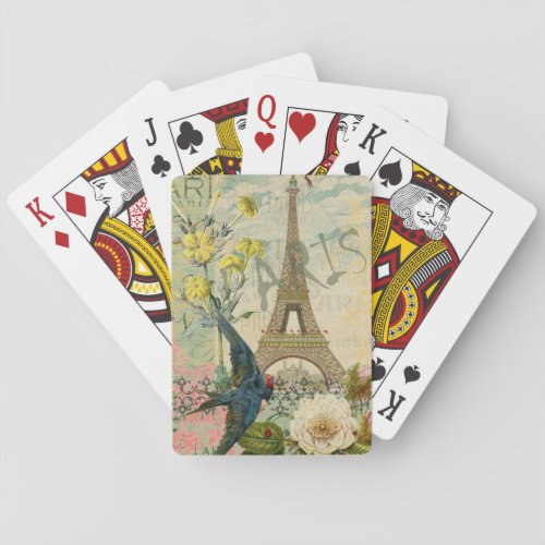 Paris France Travel Vintage Antique Art Painting Poker Cards