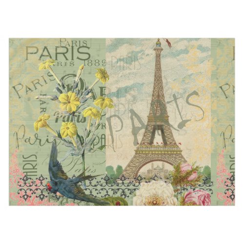 Paris France Travel Vintage Antique Art Painting Tablecloth