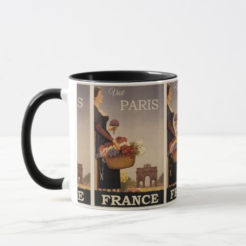 Paris France Travel Vintage Europe Woman Mug