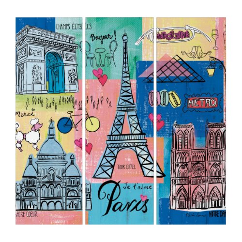 Paris France Triptych