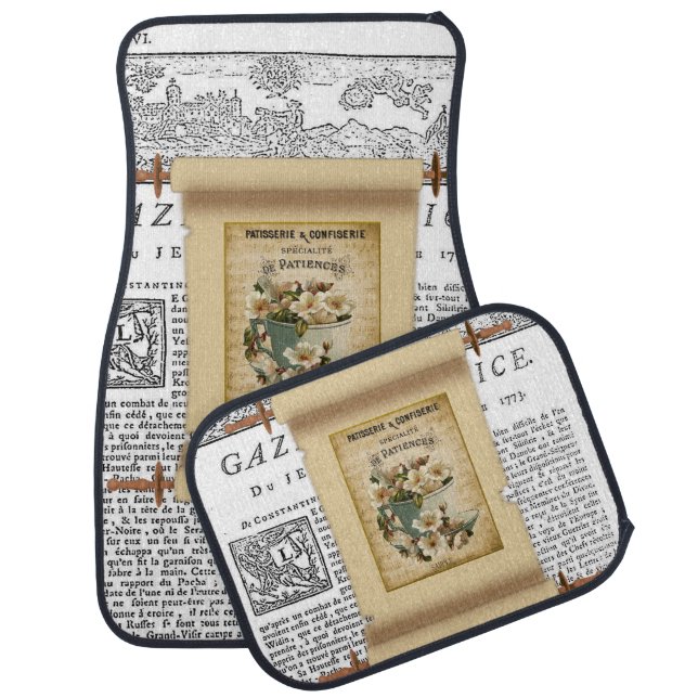 Paris, France Vintage Floor Car Mats (Set)