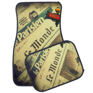 Paris, France Vintage Floral Floor Car Mats