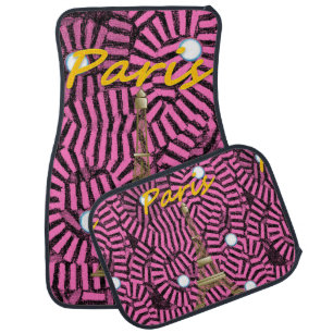 Paris, France Vintage Floral Floor Car Mats