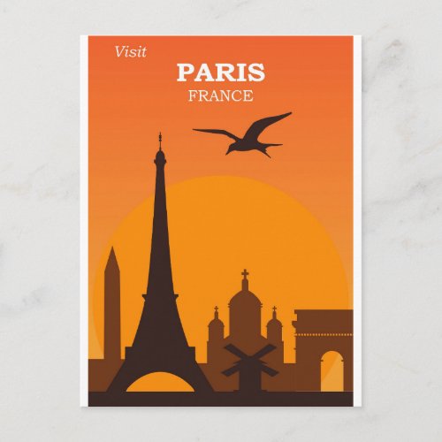 Paris France Vintage Landmarks Travel Postcard
