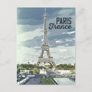 Paris, France Vintage Retro Artwork Poster Postcard