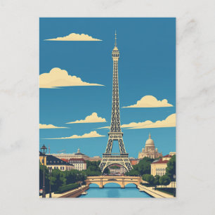 Paris, France Vintage Travel Art Postcard
