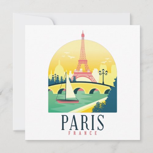 Paris France Vintage Travel   Card