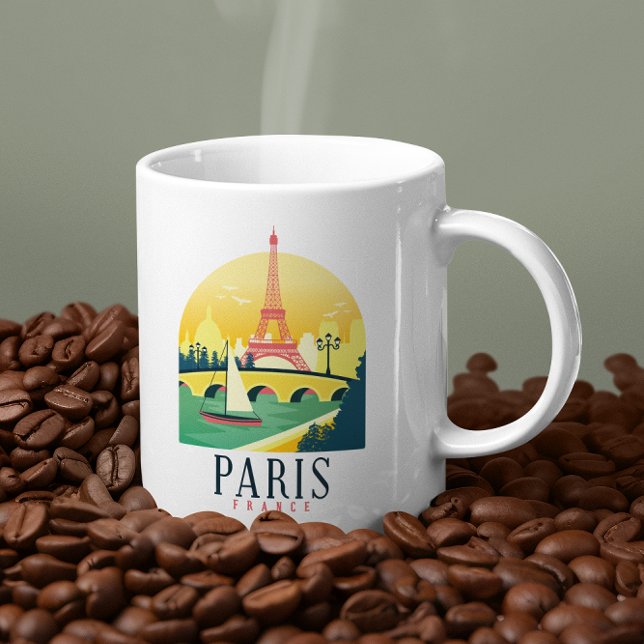 Paris France Vintage Travel   Coffee Mug (paris france cityscape coffee mug)