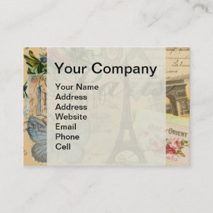 Paris France Vintage Travel Colorful Artwork Business Card