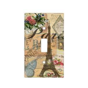 Paris France Vintage Travel Colorful Artwork Light Switch Cover