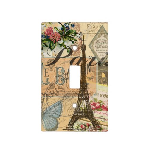 Paris France Vintage Travel Colorful Artwork Light Switch Cover