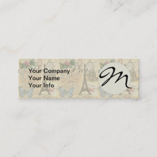 Paris France Vintage Travel Colorful Artwork Mini Business Card