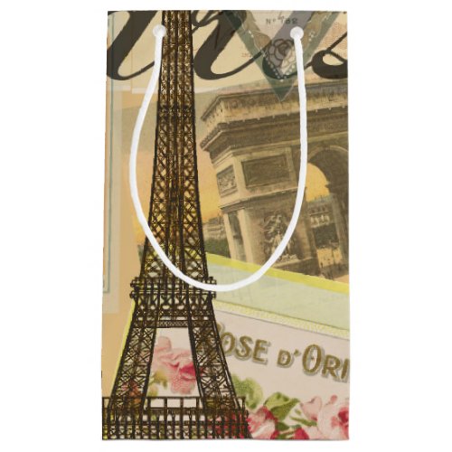 Paris France Vintage Travel Colorful Artwork Small Gift Bag
