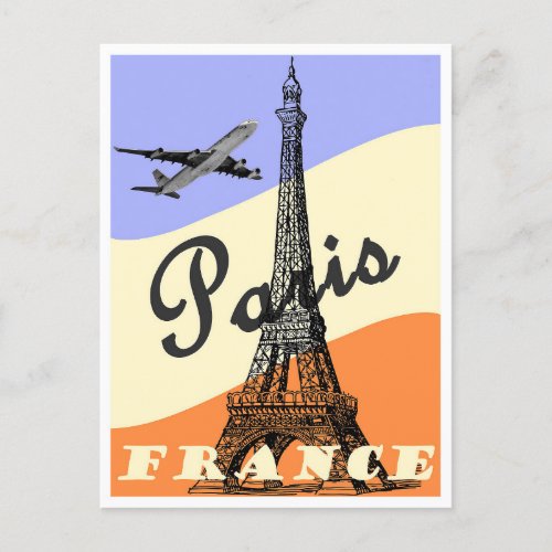 Paris France vintage travel  Postcard