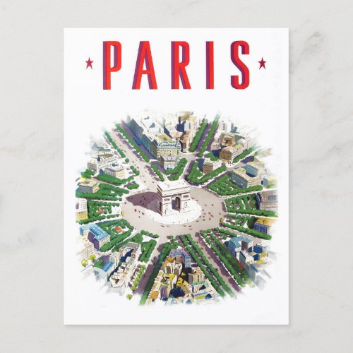 Paris France vintage travel Postcard