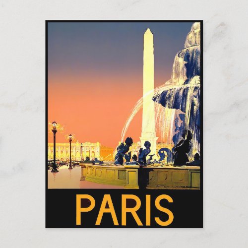 Paris France vintage travel Postcard