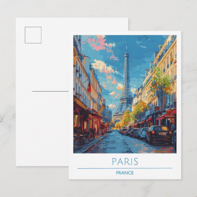 Paris France Vintage Travel  Postcard (Front/Back)