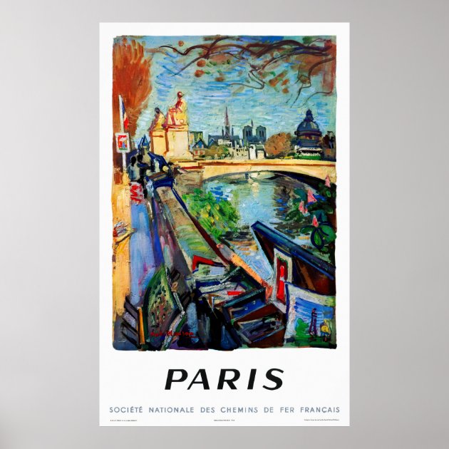 Frankreich Paris Vintage Reise Souvenir Poster, 1 Raum