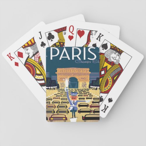Paris France Vintage Travel retro tourism vacation Playing Cards
