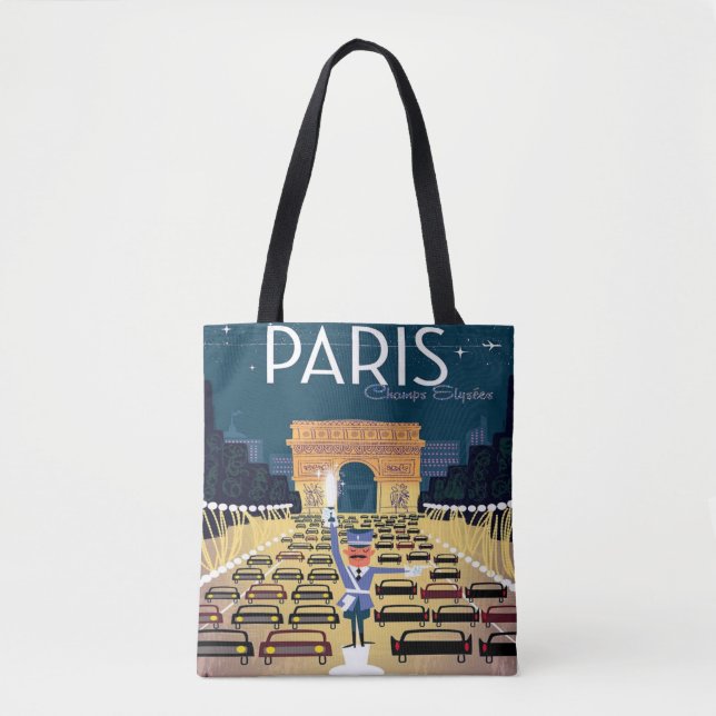 Paris France Vintage Travel Tote Bag (Front)