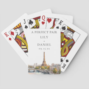Paris France Wedding Perfect Pair Favor Poker Cards