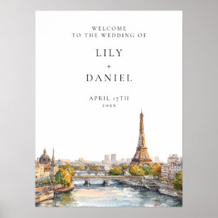 Paris France Wedding Welcome Sign