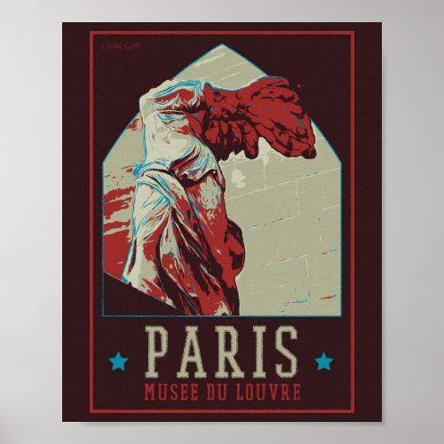 Paris France winged victory Louvre museum Poster