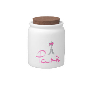 Paris,-France-with-Pink-Bow Candy Jar