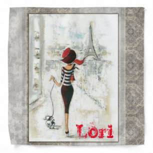 Paris France Woman Bandana