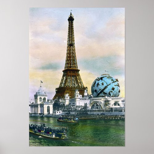 Paris France World Fair 1889 _ Vintage Travel Poster
