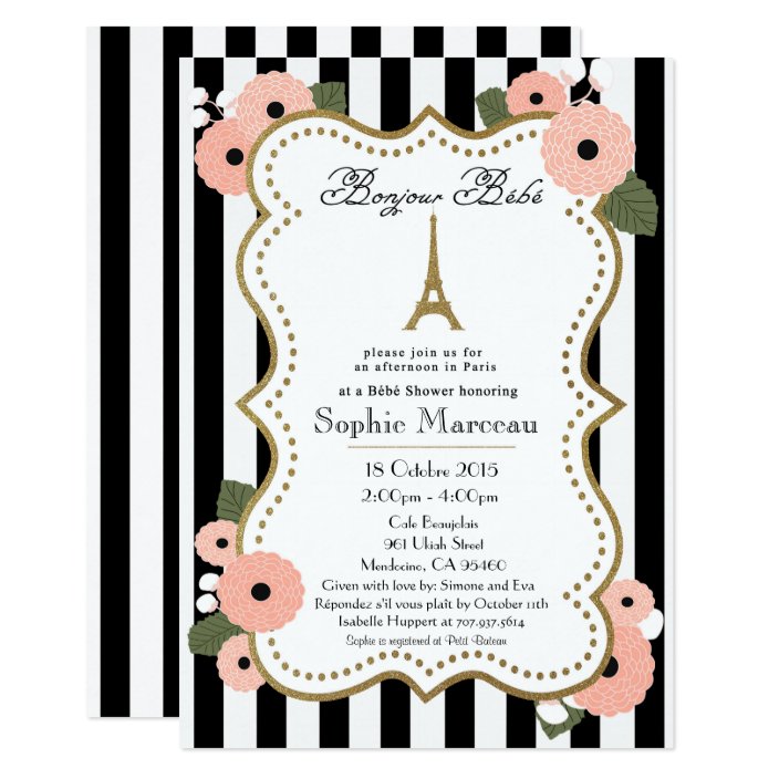 french themed baby shower invitations