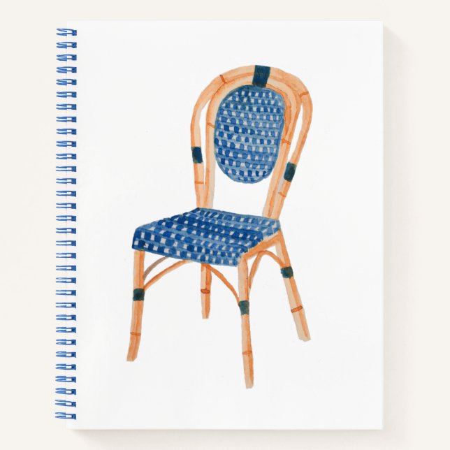 Paris French Bistro Cafe Chair Art Notebook (Front)