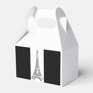 Paris French Black Eiffel Tower Party Favor Boxes