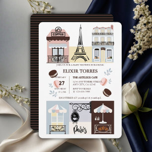 Paris French Cafe Patisserie Baby Shower Invitation