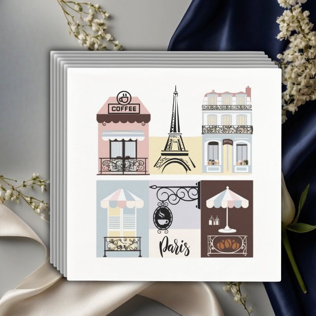 Paris French Cafe Patisserie Baby Shower  Napkins (Creator Uploaded)